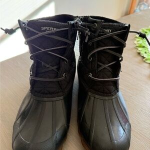 Sperry Black Quilted Duck Boots